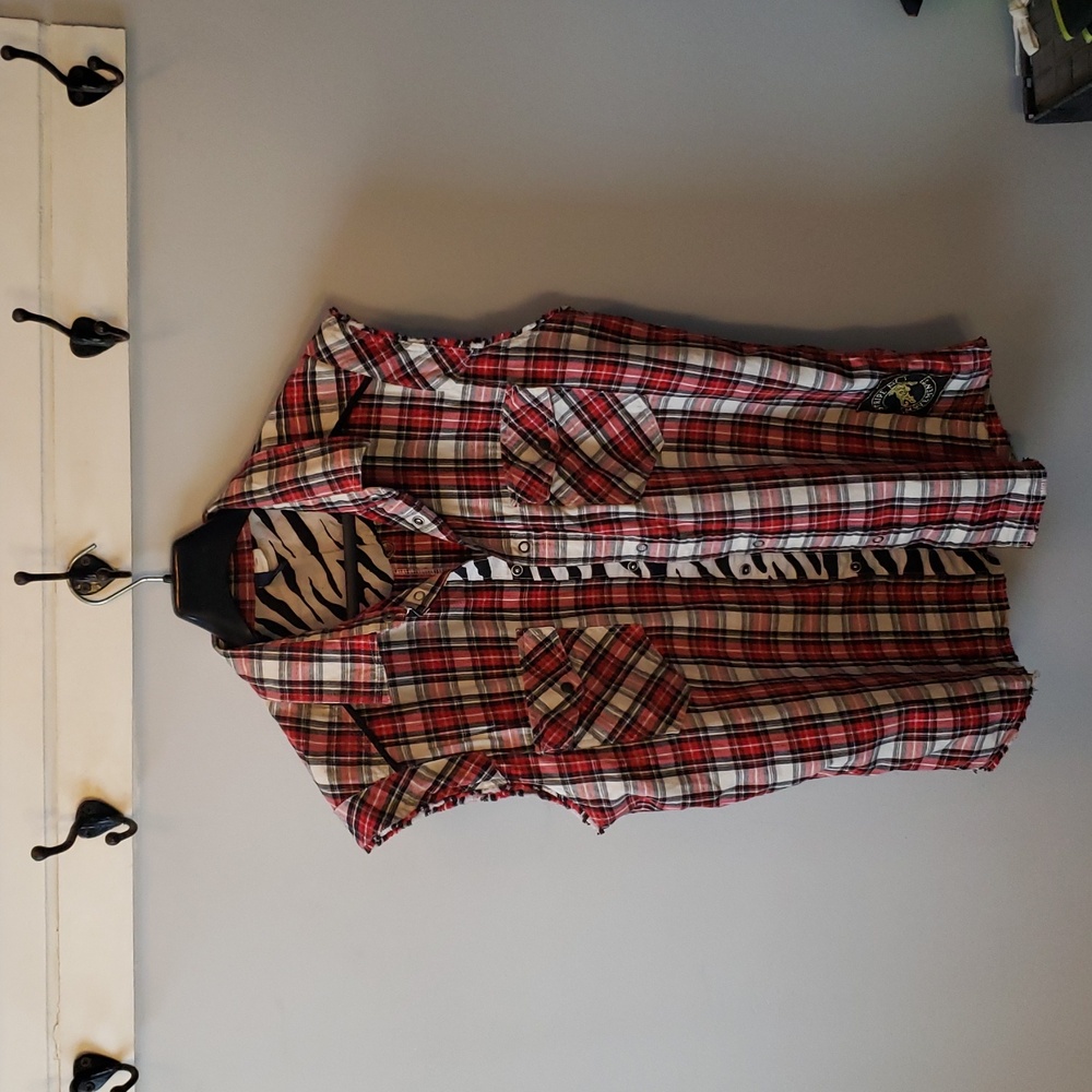 H&M men's plaid sleeveless shirt